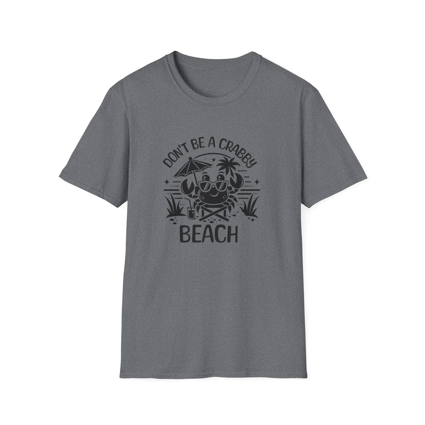 Don't Be a Crabby Beach - black and white