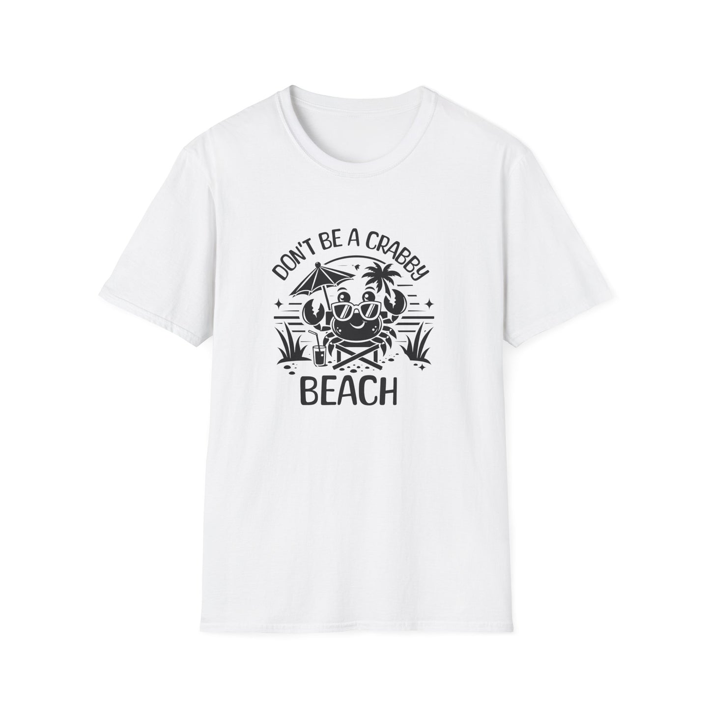 Don't Be a Crabby Beach - black and white