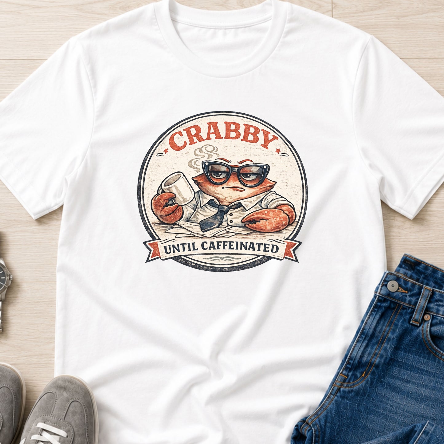 Crabby Until Caffeinated v2 - Office Crab