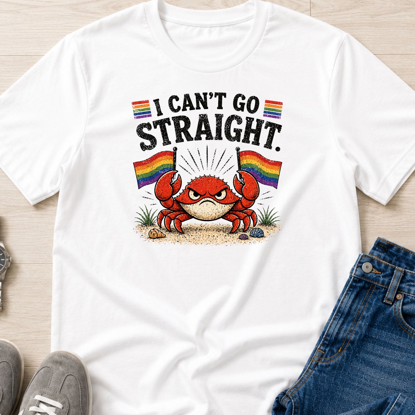 I Cant Go Straight Shirt - angry crab