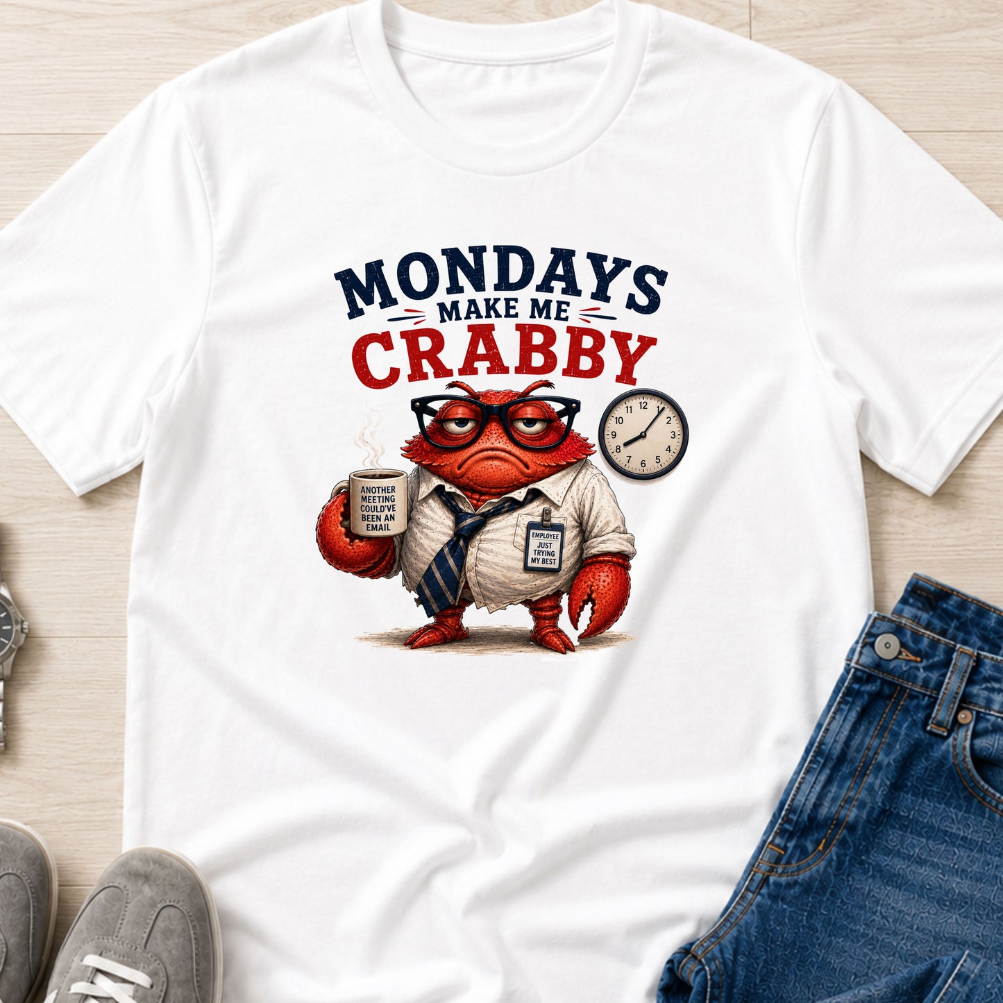 Mondays Make Me Crabby - Office Crab